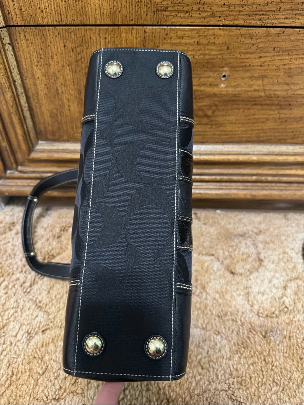 Coach Vintage Hampton Signature Turnlock Black Carryall